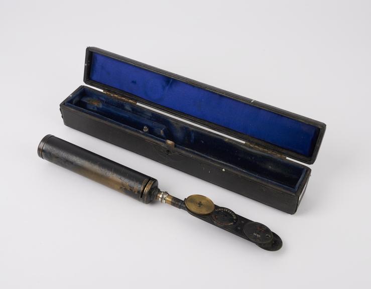 Battery operated ophthalmoscope, the Marple-Morton' in case