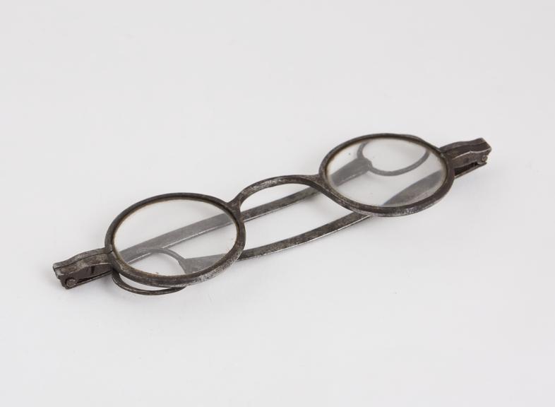 Straight spectacles, steel frame, English, 1750-1830