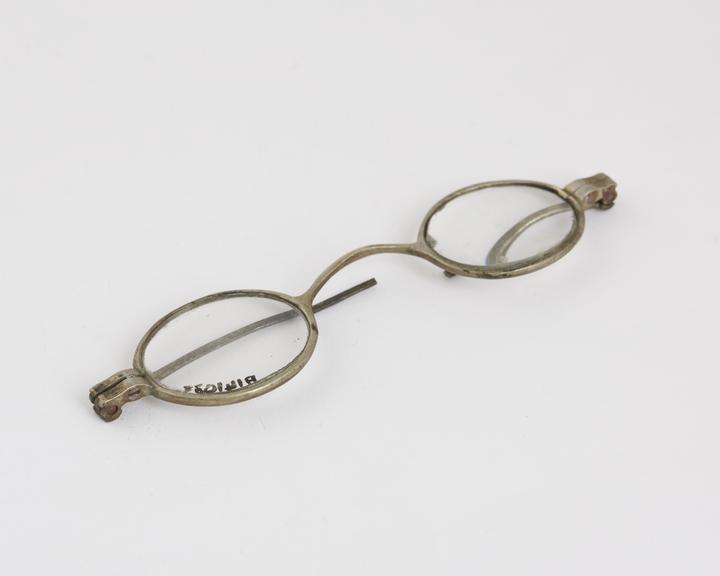 Straight spectacles, white metal, English, 1760-1850