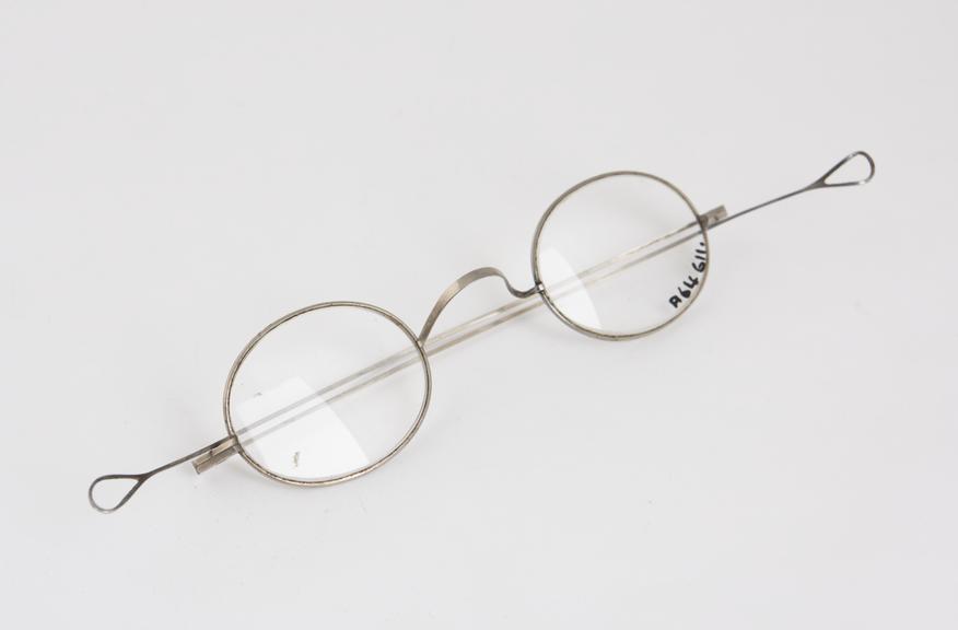 Spectacles, straight, steel wire, English , 1860-1920