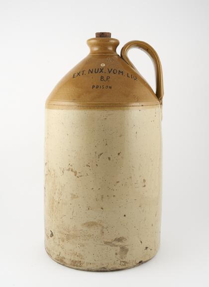 C19 English earthenware pharmacy jar used for poison