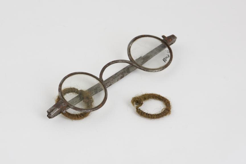 Straight spectacles, steel, corroded, one end broken, English