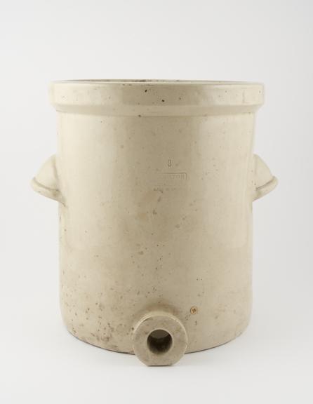 Earthenware dispensing jar by Doulton, probably at Lambeth