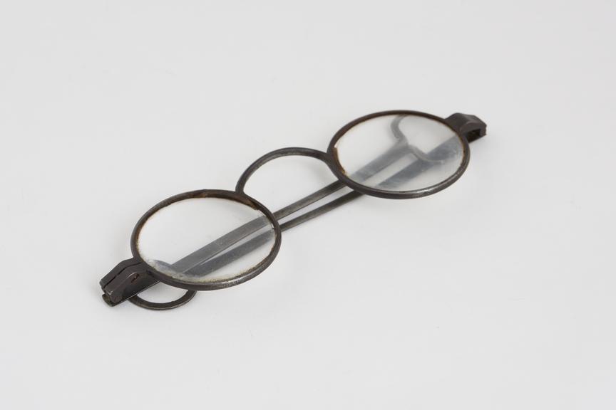 Straight spectacles, steel frame, English, 1780-1870