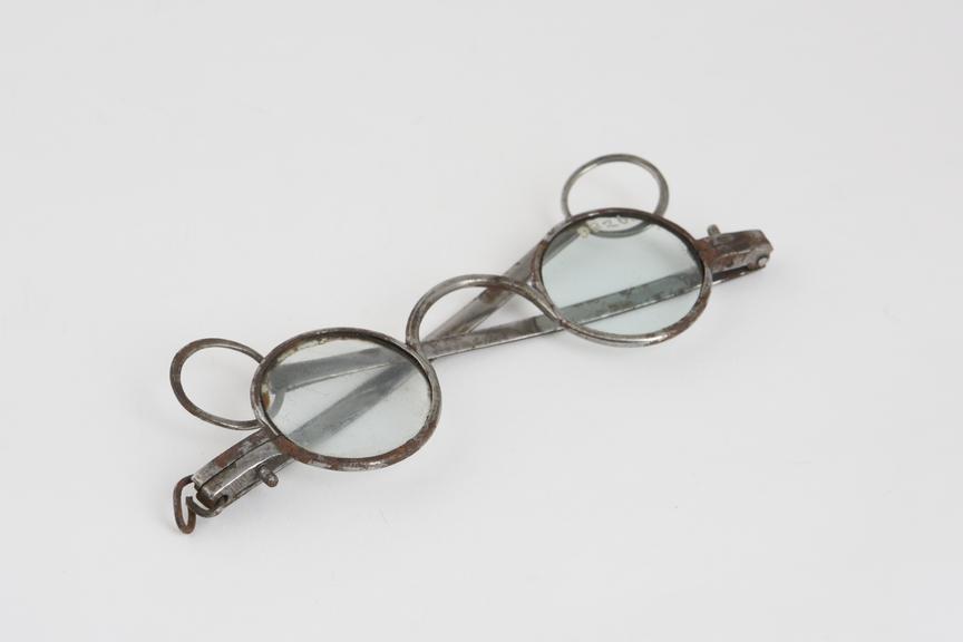 Straight spectacles, steel frame, English, 1780-1870