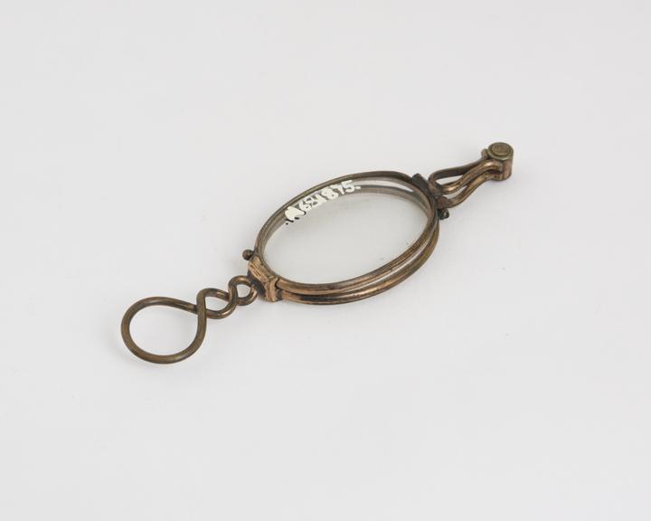 Spectacles, hand, folding, bronze gilt, English, 1780-1880