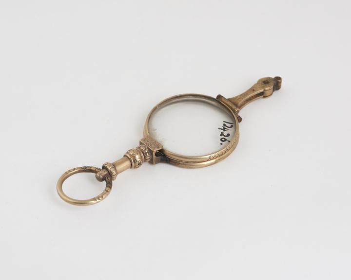 Hand, folding spectacles, gilt, Anderson patentee, English, 1850