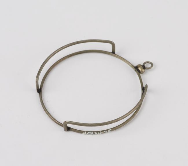 Monocle frame, silver, cord loop, two side brackets, English