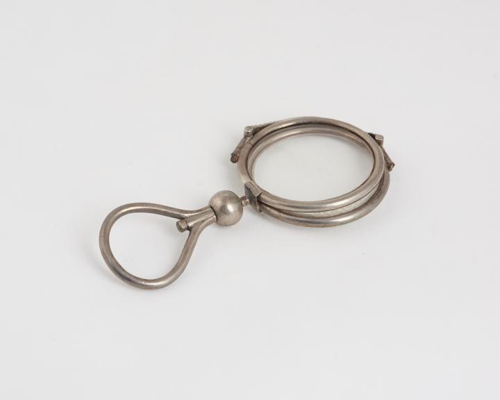 Hand, folding spectacles, silver, English, 1829