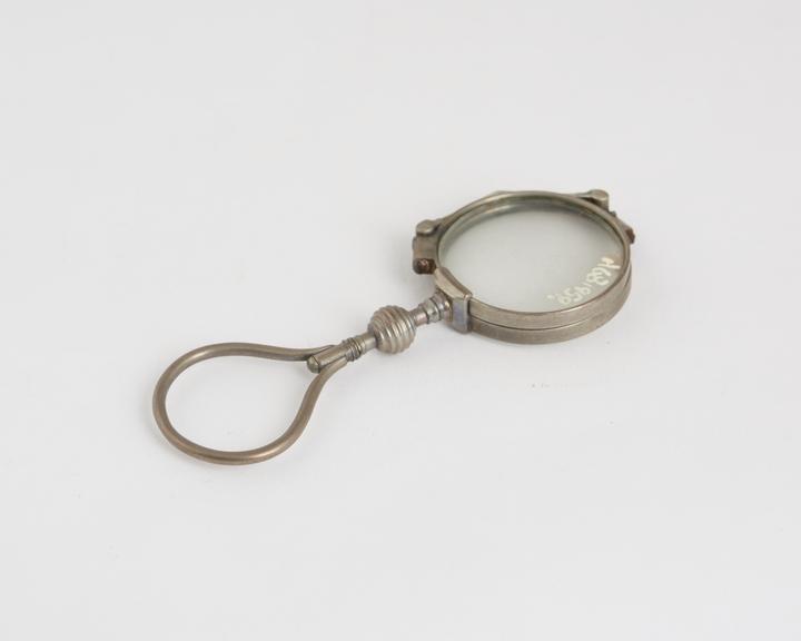 Hand folding spectacles, white metal, English, 1801-1900