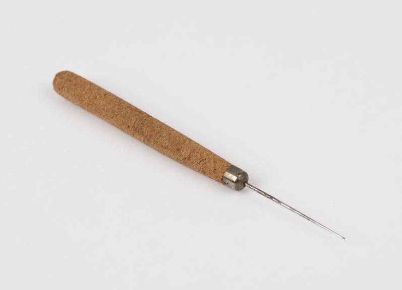 Ophthalmic needle, steel and cork, 1880-1920, British