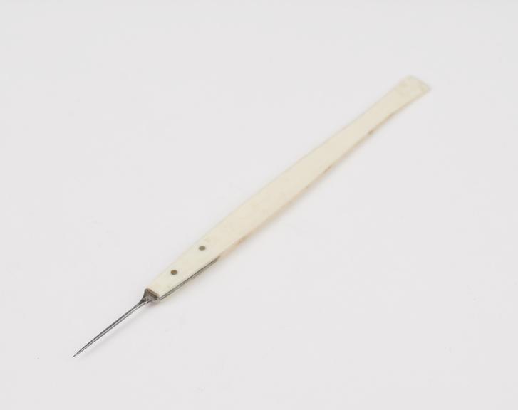 Ophthalmic needle, steel and ivory, late 19th century