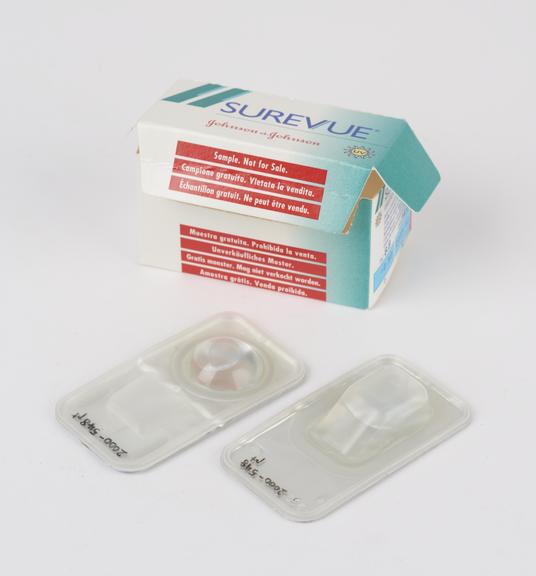 Surevue' contact lenses (2), sample, in box.'