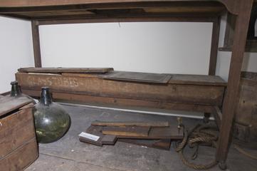 Empty wooden box, once nailed on cover missing