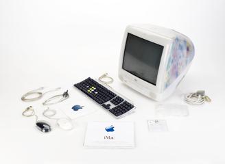 Keyboard and two mice, Apple iMac computer