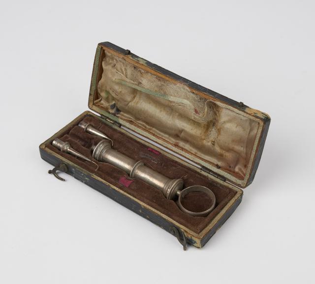 Anel's lachrymal syringe, silver, cased, French, 1840-1890