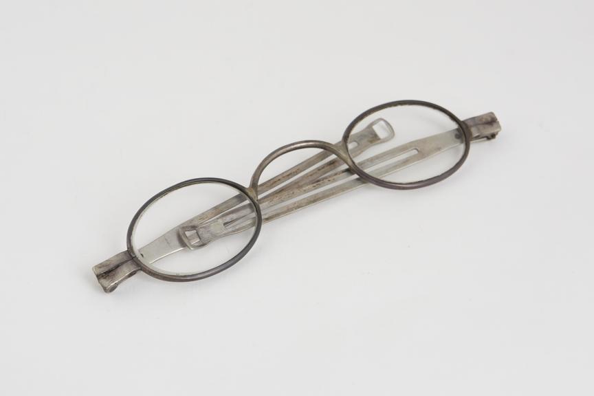 Extending spectacles, silver, incomplete, marked J.D