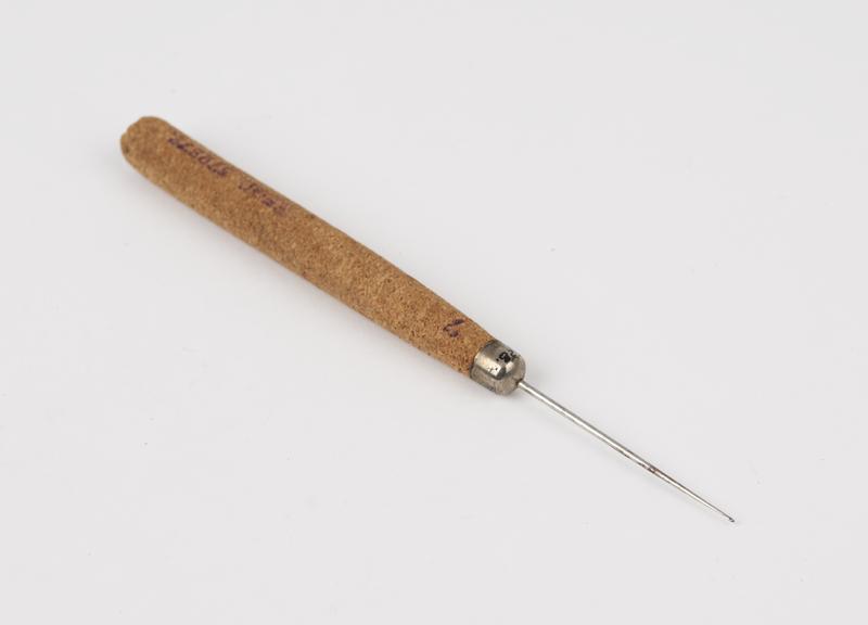 Ophthalmic needle, steel and cork, 1880-1920, British