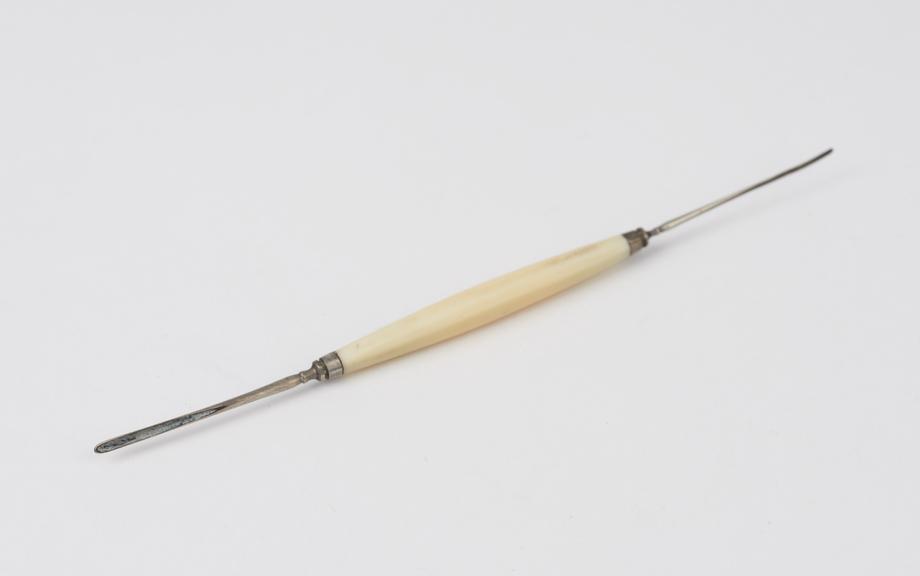 Scoop and spud, steel and ivory, late 19th century