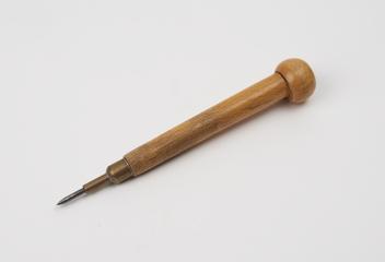 Screwdriver with wooden handle