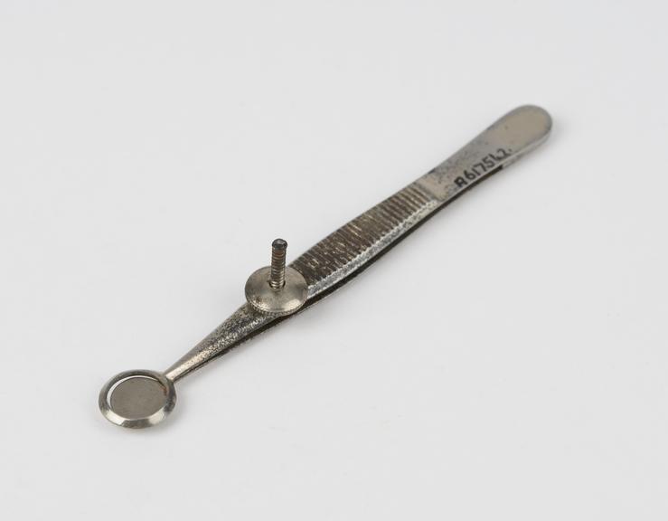 Rolston's expression forceps, steel, plated, late 19th century