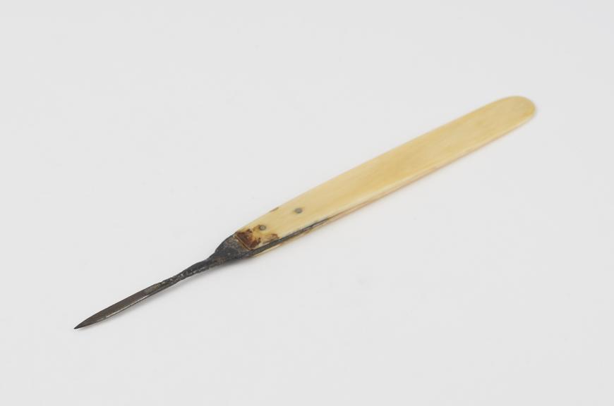 Ophthalmic knife with ivory handle, possibly English