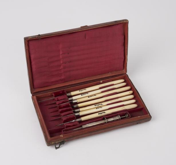 Surgical instrument set, cased, possibly French, 19th century