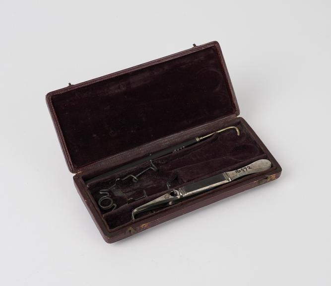 Set of ophthalmic instruments owned by Lister, by Young