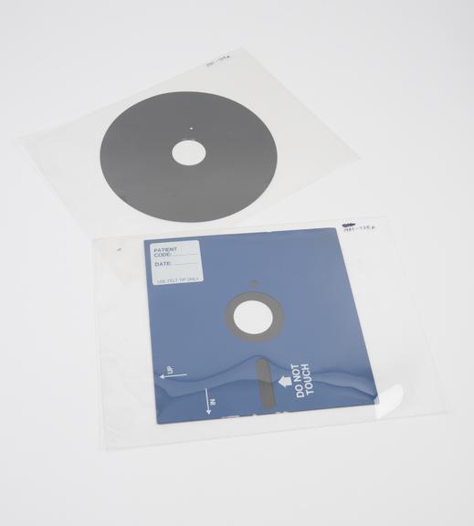 Two Floppy discs (one without sleeve) used in brain scanner