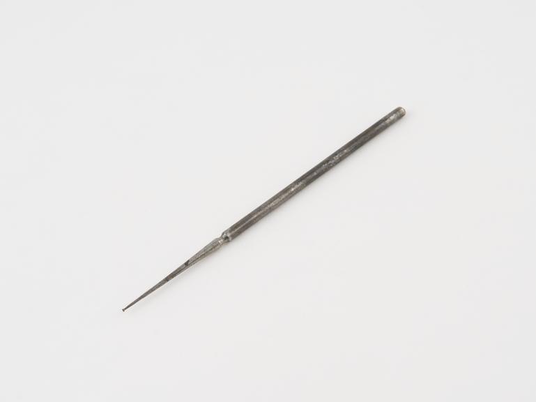 Dental bur, hand held, steel, probably English, 1850-1890