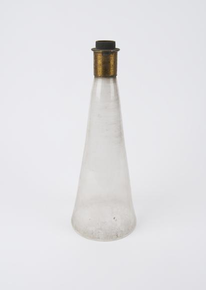 Glass funnel with threaded metal end