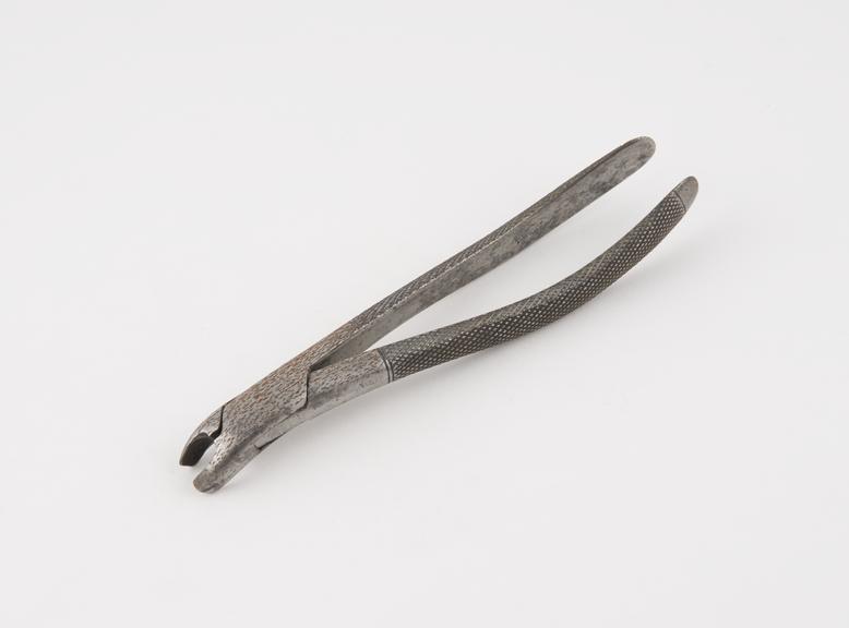 Dental forceps for left upper molars, steel, by Hutchinson