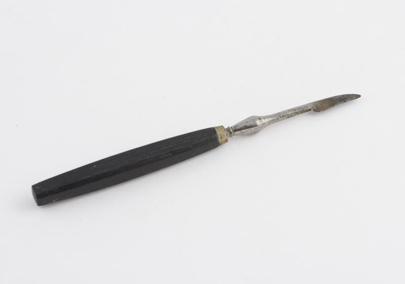 Gum lancet(?), steel and ebony, by Blanc, French, 1751-1850