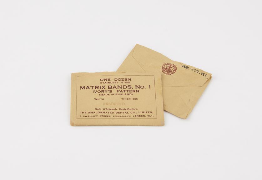 Two packets of No.1, assorted Ivory matrix bands