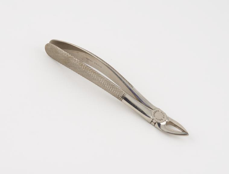 Dental forceps, for upper roots, nickel plated steel