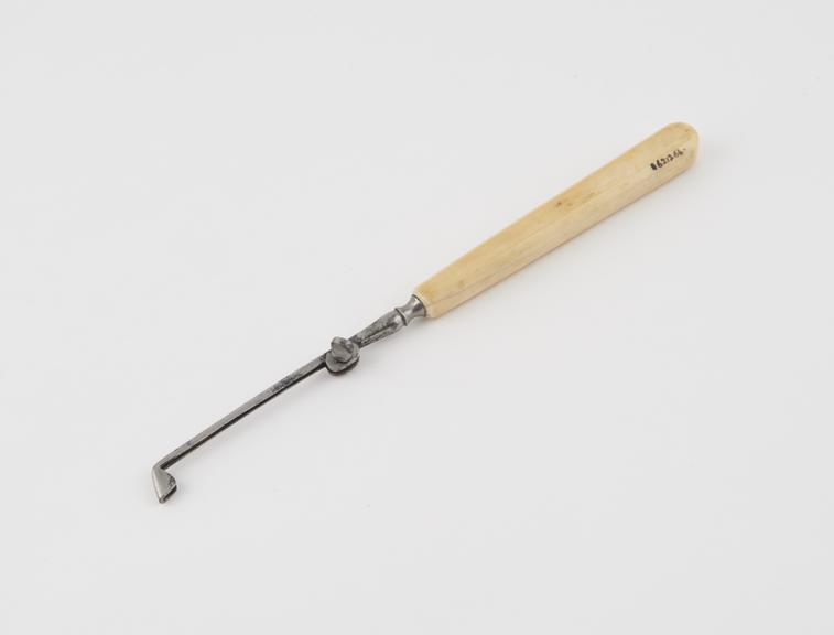 Dental separating saw, steel with ivory handle, no blade