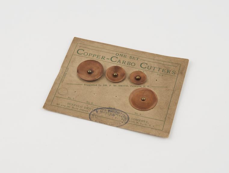 Incomplete set of copper cutting discs