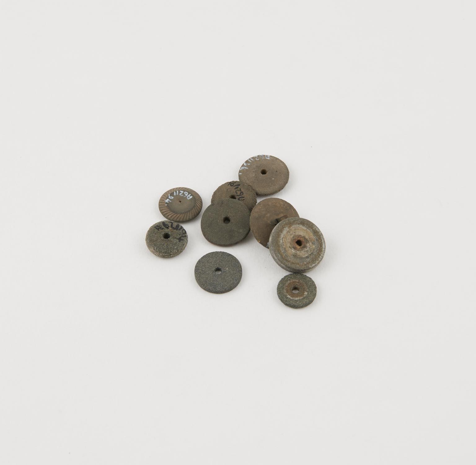 9 unmounted abrasive discs | Science Museum Group Collection