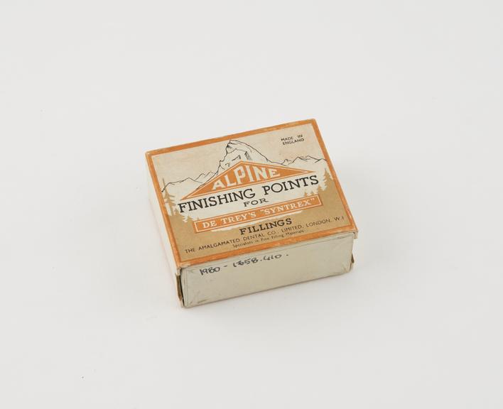 Box of Alpine' finishing points, by the Amalgamated Dental Co