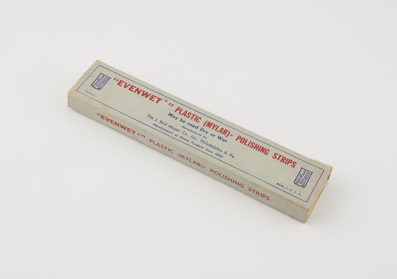 Box of Evenwet' plastic polishing strips, by the J