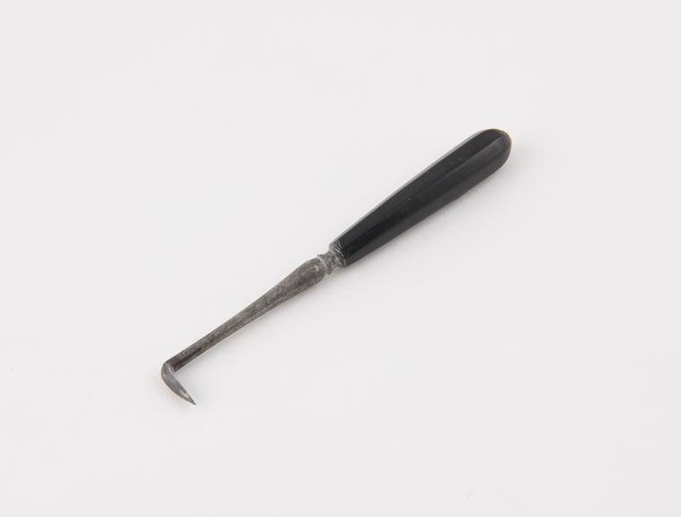 Dental descaler, steel with ebony handle, probably English