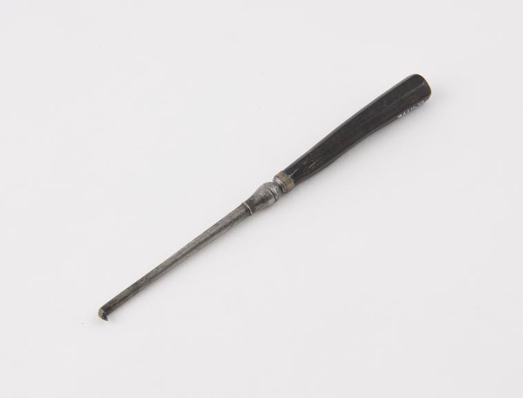 Dental descaler, steel with ebony handle, probably English
