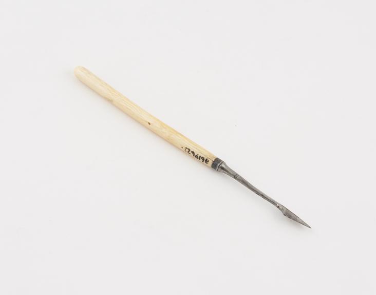 Dental descaler, steel with ivory handle, probably English