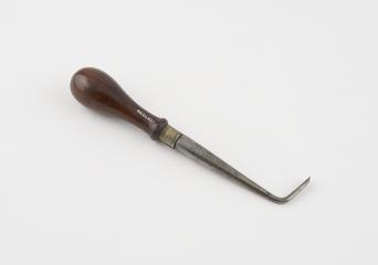 Dental descaler(?), steel, with wooden handle, pos