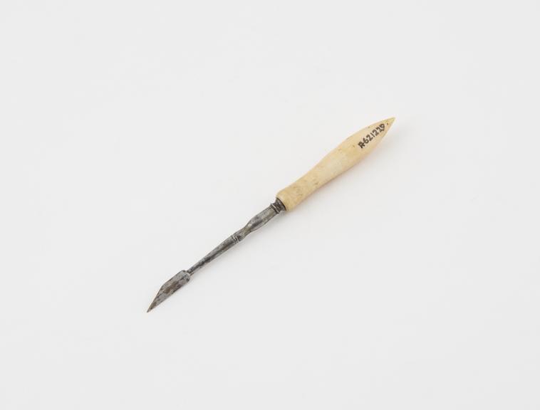 Dental descaler, steel with ivory handle, probably English