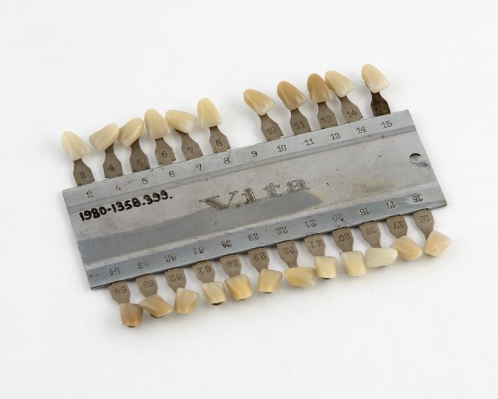 Shade guide for porcelain teeth, by Vita, Germany, 1930-1960