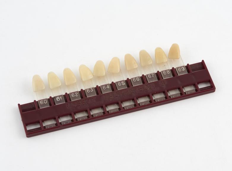 Shade guide for acrylic teeth, by Robert Macpherson Ltd