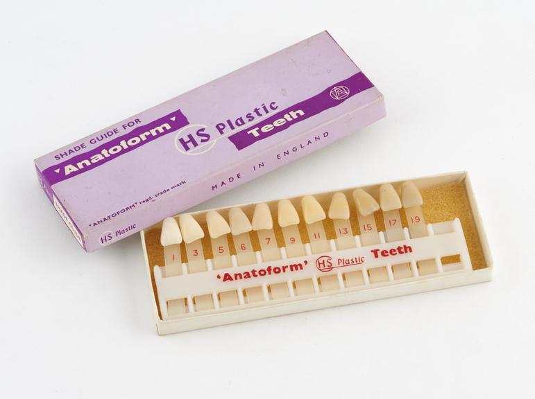 Boxed shade guide for Anatoform HS Plastic' acrylic teeth