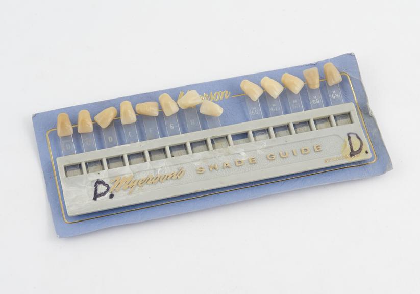 Shade guide for Myerson's Standard ' acrylic teeth