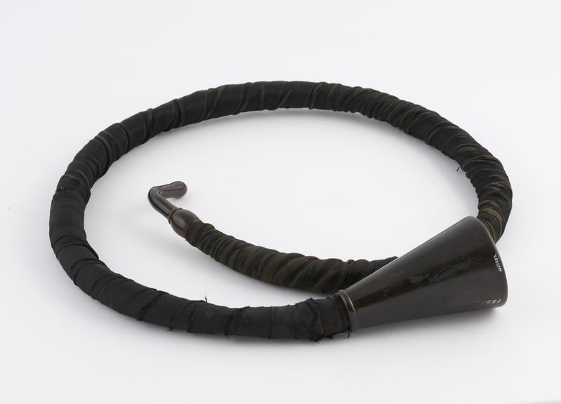 Flexible ear trumpet, probably English, 1870-1895